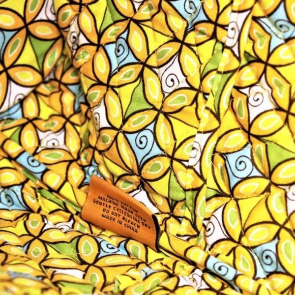 She's Got Baggage Large Yellow Print Multi-Pocket Sunflower Tote Bag - Picture 14 of 16